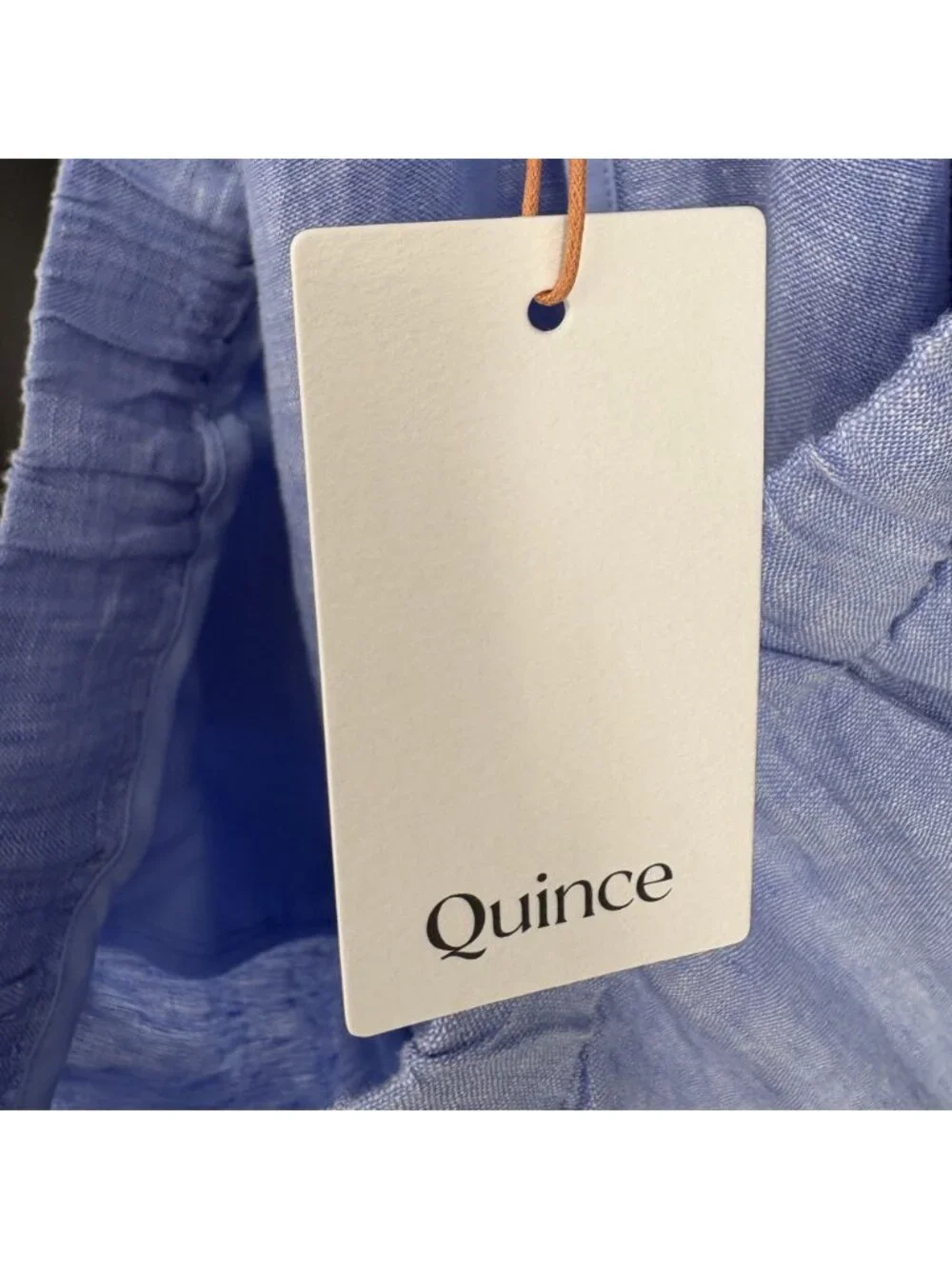 NWT Quince Women's 100% European Linen Pants L French Blue Coastal Quiet Luxury